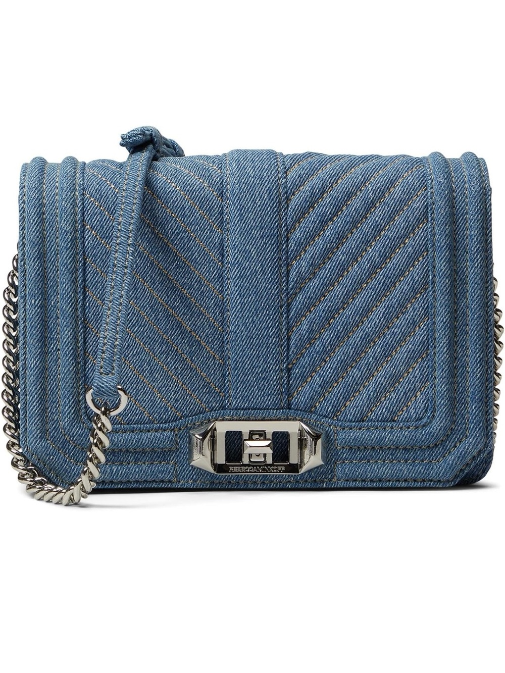Rebecca Minkoff Chevron Quilted Denim Shoulder Bag